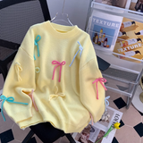 Ndyad Bow Round Neck Pullover Knitted Sweater HZ1024