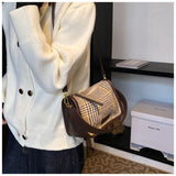 Ndyad Retro Plaid Crossbody Pillow Bag Tote Bag HZ1024
