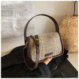 Ndyad Retro Plaid Crossbody Pillow Bag Tote Bag HZ1024