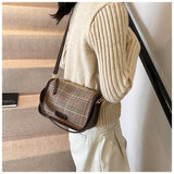 Ndyad Retro Plaid Crossbody Pillow Bag Tote Bag HZ1024
