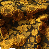 Evafashion Yellow Satin Lace Long Prom Dress, Yellow Long Evening Dress HZ1024