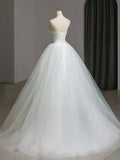 Ndyad Tulle White Long Prom Dress, White Long Formal Dress HZ1024
