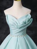 Ndyad Beads Blue Long Prom Dress, Blue Long Formal Dress HZ1024