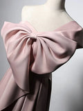 Evafashion Satin Pink Long Prom Dress, Pink Long Formal Dress HZ1024