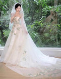 Ndyad Off Shoulder Tulle Lace Applique White Long Prom Dress, White Long Formal Dress HZ1024