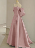 Ndyad Sweetheart Neck Satin Burgundy Long Prom Dress, Burgundy Long Formal Dress HZ1024