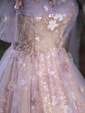 Ndyad Sweetheart Neck Tulle Lace Purple Long Prom Dress, Purple Long Formal Dress HZ1024