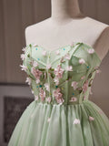 Ndyad A-Line Tulle Short Prom Dress, Cute Green Homecoming Dresses HZ1024