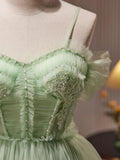 Ndyad Green Sweetheart Neck Short Prom Dress, Green Homecoming Dress HZ1024