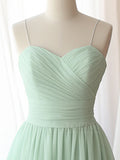 Evafashion Sweetheart Neck Chiffon Green Short Prom Dress, Green Homecoming Dress HZ1024