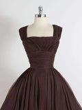 Ndyad A-Line Short Prom Dresses, Brown Short Homecoming Dress HZ1024