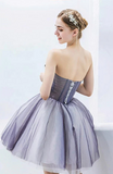 Ndyad Sweetheart Neck Tulle Lace Short Prom Dress, Cute Homecoming Dress HZ1024