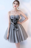 Ndyad Sweetheart Neck Tulle Lace Short Prom Dress, Cute Homecoming Dress HZ1024