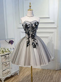 Ndyad Sweetheart Neck Tulle Lace Short Prom Dress, Cute Homecoming Dress HZ1024