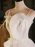 Ndyad Beige Tulle Short Prom Dress, Beige Cute Homecoming Dress HZ1024