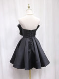 Ndyad Tulle Satin Short Prom Dress, Black Homecoming Dress HZ1024