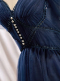 Ndyad Blue A-Line Short Prom Dresses, Dark Blue Homecoming Dress HZ1024