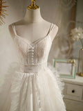 Ndyad v neck tulle lace short prom dress lace cocktail dress HZ1024
