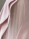 Ndyad Satin Tulle Pink Long Prom Dress, Pink Long Formal Dress HZ1024
