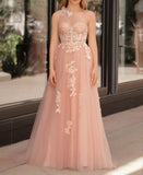 Ndyad One Shoulder Tulle Lace Black Prom Dress, Black Long Evening Dress HZ1024
