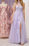 Ndyad One Shoulder Tulle Lace Black Prom Dress, Black Long Evening Dress HZ1024