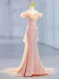 Ndyad Mermaid Tulle Off Shoulder Sweetheart Party Dress, Sequins Prom Dress HZ1024