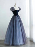 Ndyad A-Line Tulle Long Prom Dress, Purple Formal Dress HZ1024