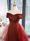 Ndyad Sweetheart Neck Mermaid Burgundy Long Prom Dress, Burgundy Formal Dress HZ1024