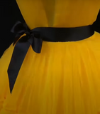 Ndyad Tulle High Low Prom Dress, Yellow Formal Evening Dress HZ1024