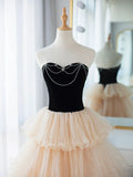 Ndyad Tulle Long Prom Dress, Champagne Formal Evening Dress HZ1024