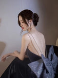 Ndyad Mermaid Velvet Long Prom Dresses, Velvet Formal Evening Dresses HZ1024