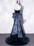 Ndyad Mermaid Velvet Long Prom Dresses, Velvet Formal Evening Dresses HZ1024