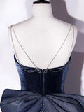 Ndyad Mermaid Velvet Long Prom Dresses, Velvet Formal Evening Dresses HZ1024
