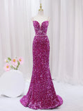 Ndyad Mermaid Sequin Long Prom Dress, Sequin Long Evening Dress HZ1024