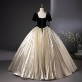 Ndyad Champagne Long Prom Dress, Champagne Sweet 16 Dress HZ1024
