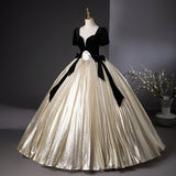 Ndyad Champagne Long Prom Dress, Champagne Sweet 16 Dress HZ1024