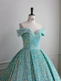Ndyad Green Velvet Sequin Long Prom Dress, Velvet Formal Dress HZ1024
