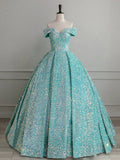 Ndyad Green Velvet Sequin Long Prom Dress, Velvet Formal Dress HZ1024