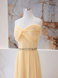Ndyad Sweetheart Neck Chiffon Long Prom Dress, Chiffon Formal Evening Dress HZ1024
