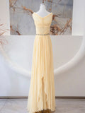 Ndyad Sweetheart Neck Chiffon Long Prom Dress, Chiffon Formal Evening Dress HZ1024