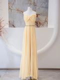 Ndyad Sweetheart Neck Chiffon Long Prom Dress, Chiffon Formal Evening Dress HZ1024