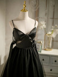 Ndyad A-line tulle short prom dress, black homecoming dress HZ1024