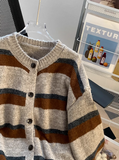 Ndyad retro contrast striped cardigan HZ1024