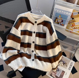 Ndyad retro contrast striped cardigan HZ1024