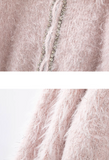 Ndyad shiny silk tassel long sleeve zipper knitted sweater jacket HZ1024