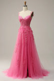 Ndyad Elegant Sweetheart Neck Tulle Lace Dark Blue Long Prom Dress, Dark Blue Long Evening Dress HZ1024