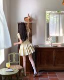 Evafashion V-neck puff sleeve floral dress HZ1024