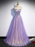 Ndyad sweetheart neck long prom dress purple formal party dress HZ1024