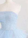 Ndyad tulle long prom dress blue tulle long evening dress HZ1024