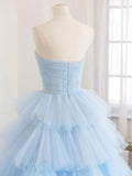 Ndyad tulle long prom dress blue tulle long evening dress HZ1024
